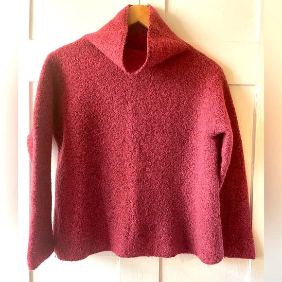 Eileen Fisher swing turtleneck merino boucle large - Picture 2 of 8